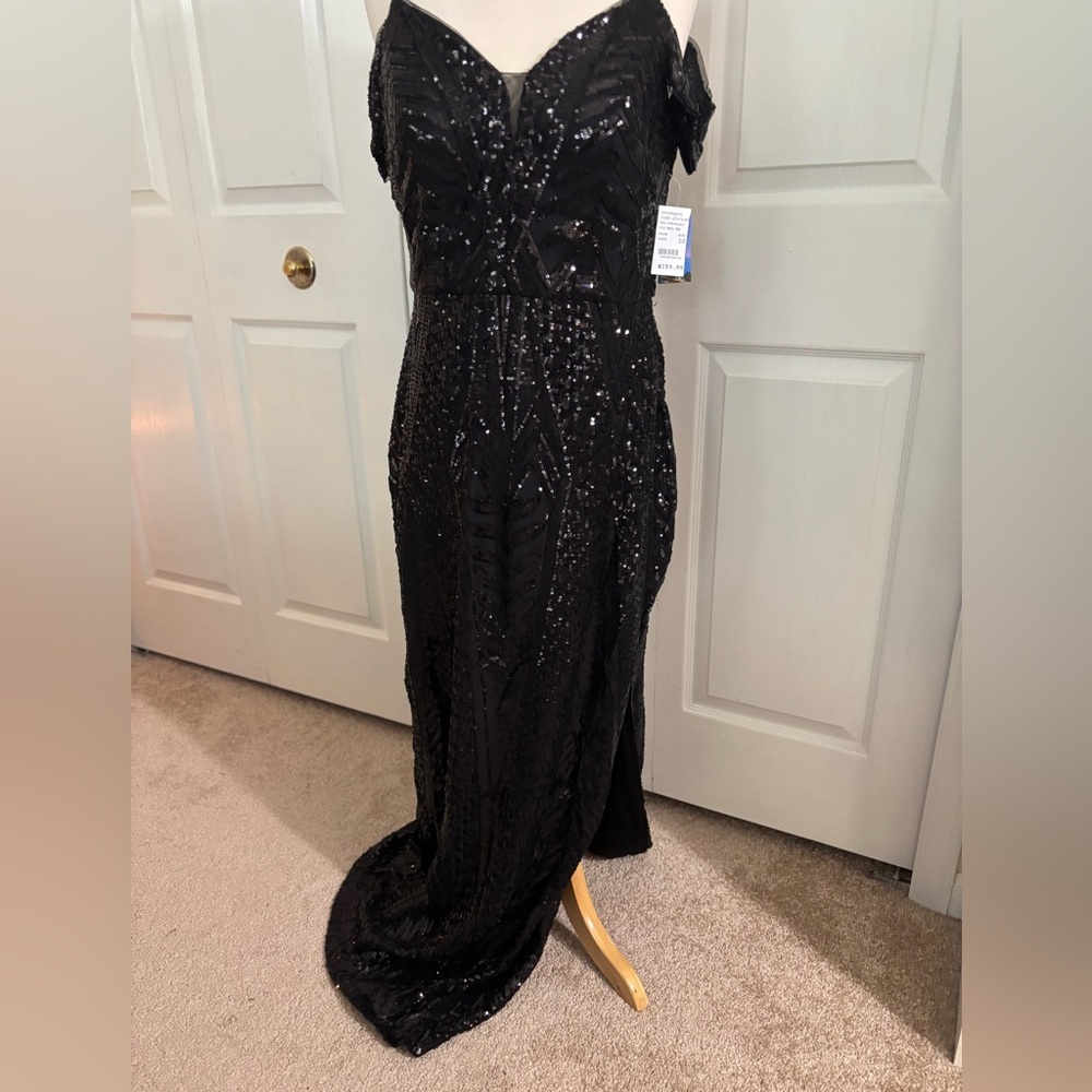 Black Sequin Embellished Maxi Dress